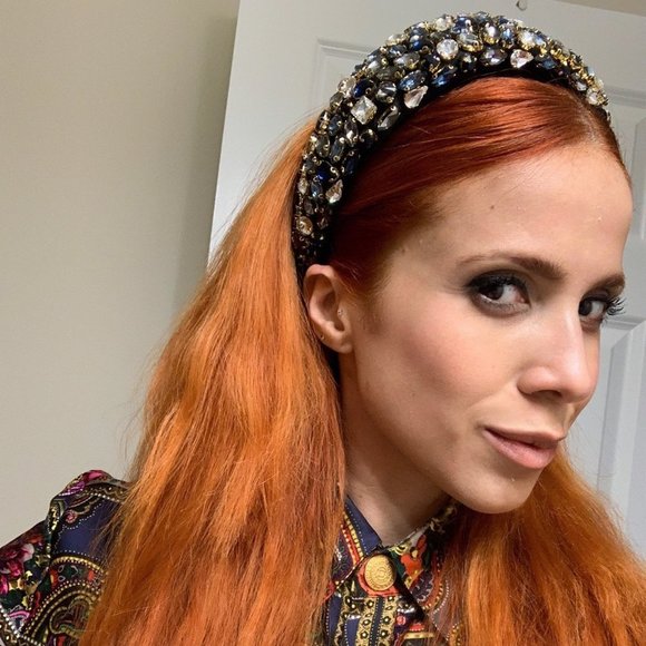 KATE Baroque Crystal Headband BLUE GOLD - Picture 4 of 4